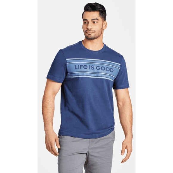 Life Is‎ Good Crusher Short Sleeve T-Shirt Blue Mens's Size XL - Picture 1 of 9